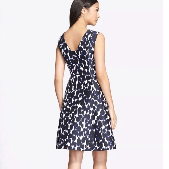 Kate Spade Leopard Print Fit and Flare Mikado Dress Wedding Cocktail Twee - Picture 2 of 8